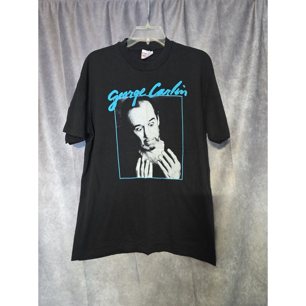 George Carlin VTG T-Shirt Sometimes A Little Brain Damage Can Help Size L